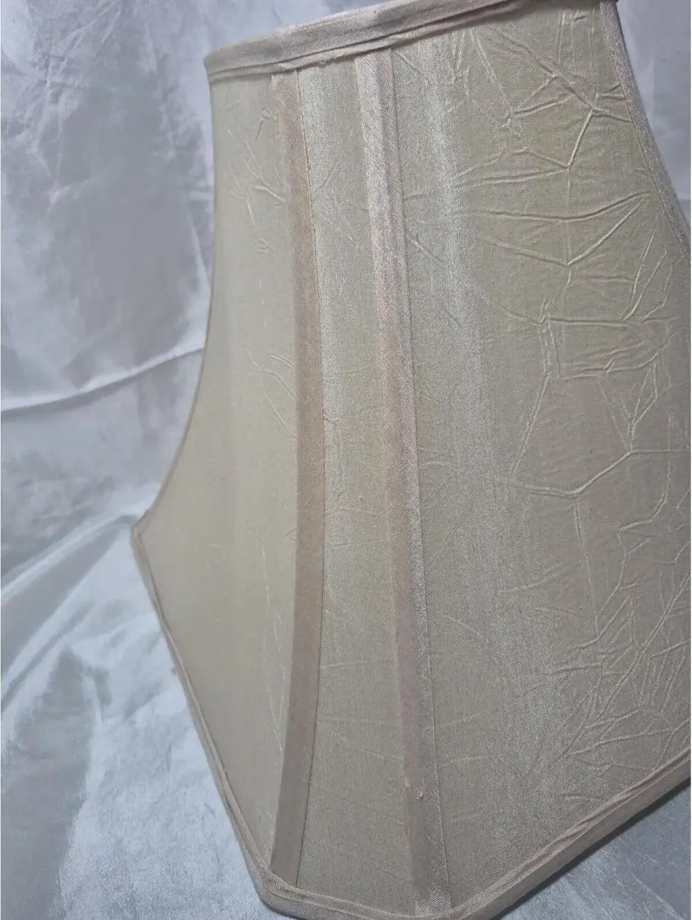 Square Bell Inverted Textured Ivory Corner Lamp Shade 13